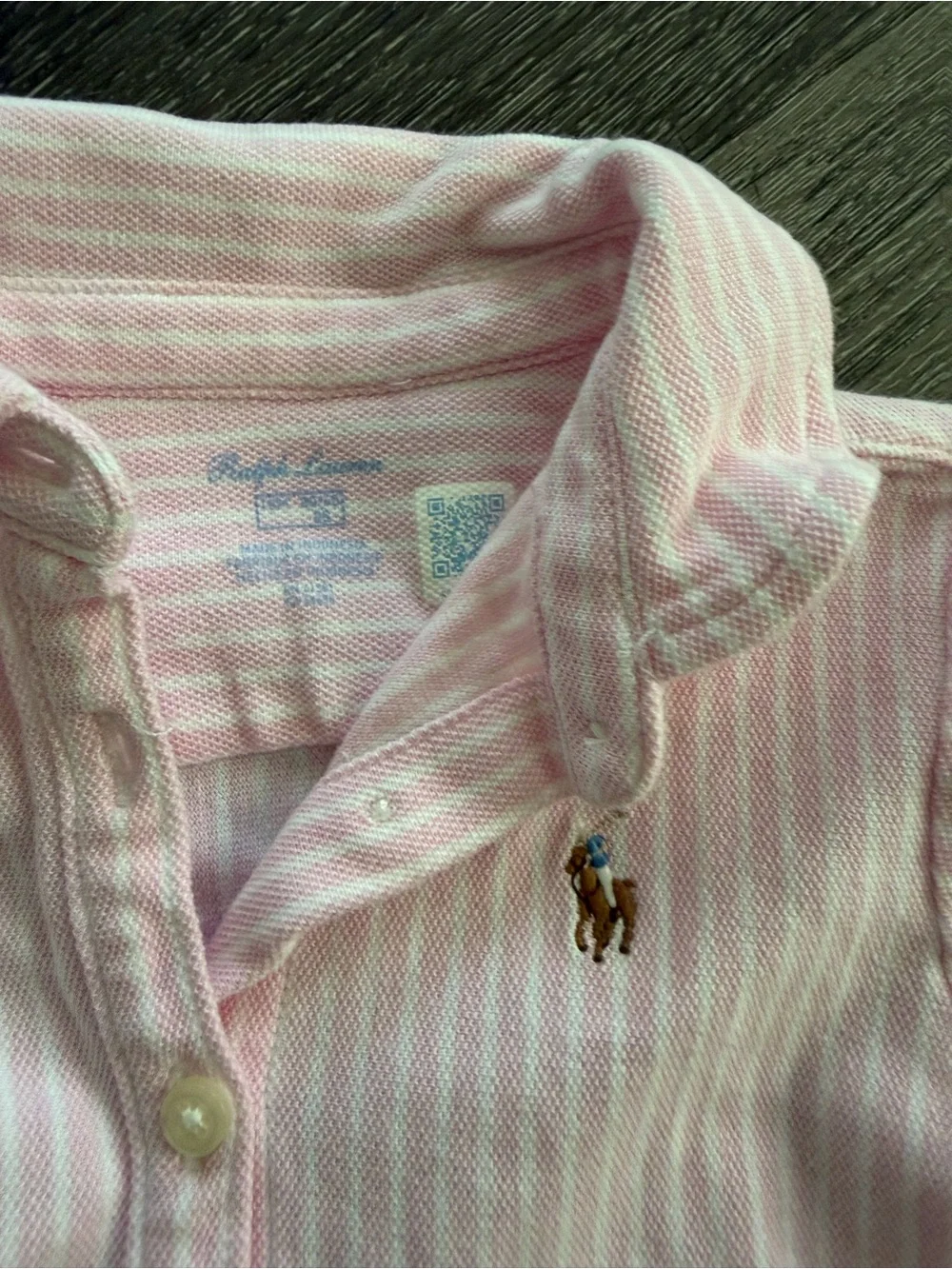 Ralph Lauren Light Pink Striped Polo Shirt Dress for Kids